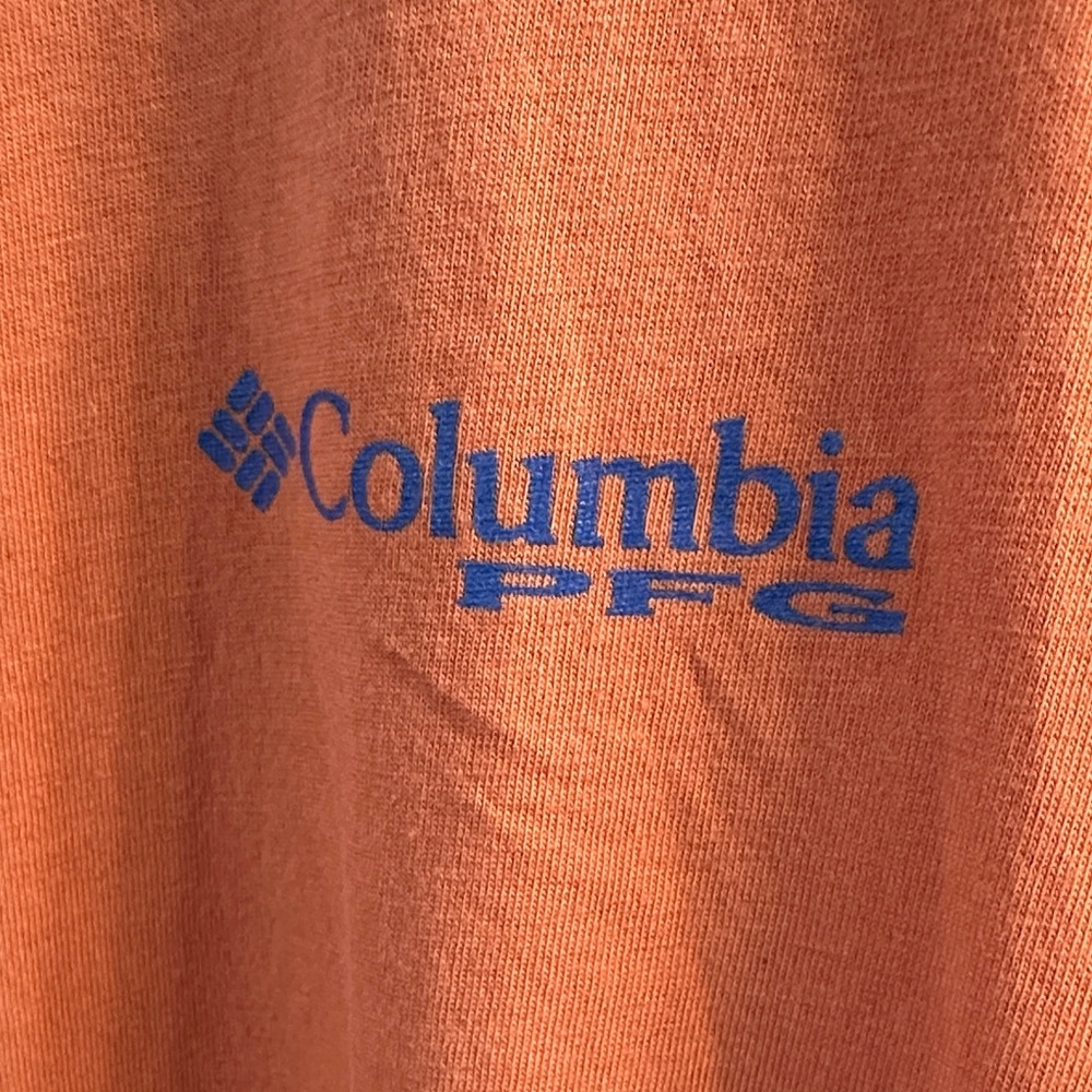 Columbia Vibrant Orange Tee with Blue Accent - Picture 3 of 7